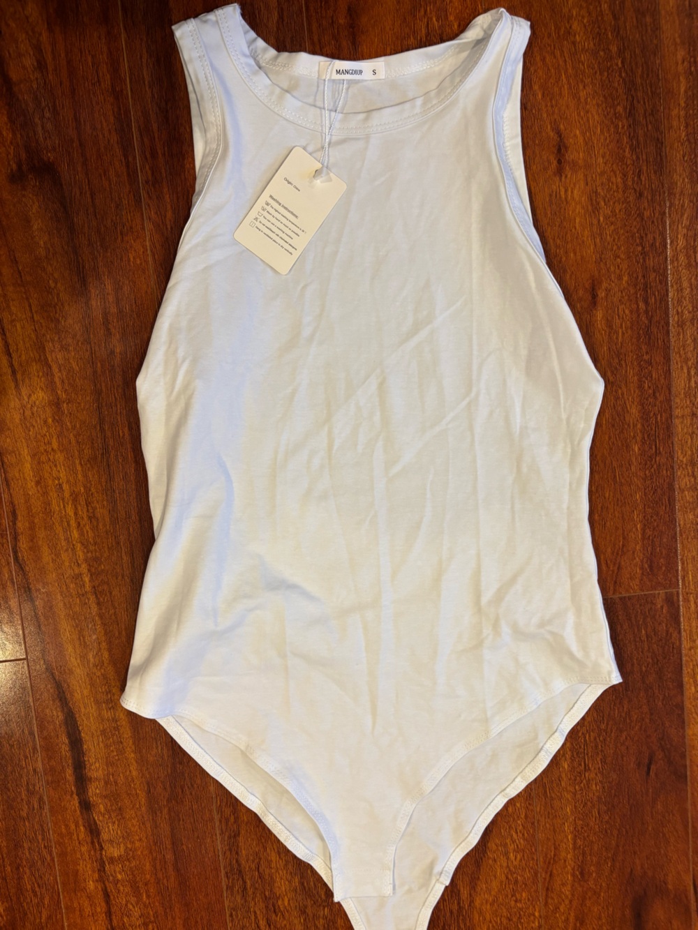 Madewell White Ribbed Tank Bodysuit
